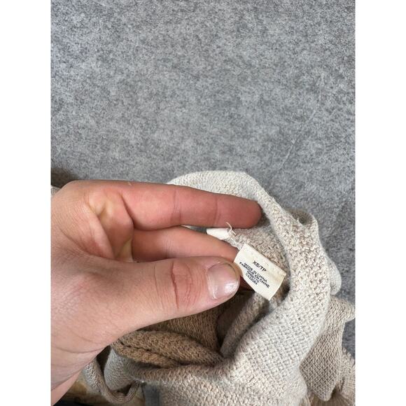 Anthropologie Moth Sweater Womens XS Gray Long Sleeve Mock Knit Eyelet Sleeves - Picture 3 of 8